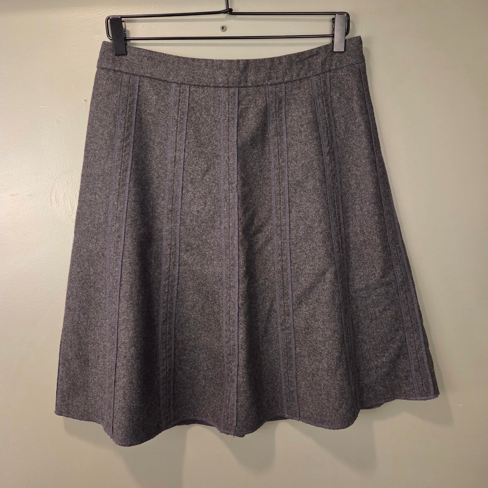 Women's Gray Wool Blend A-Line Skirt Size 6 Preppy Office Siren Academia Career